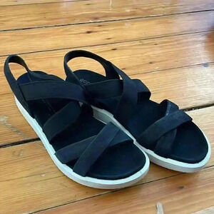 ECCO danish suede elastic slip on sandals 39 NWOB